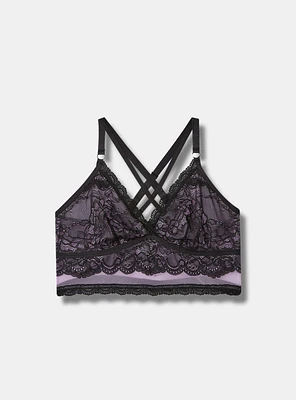 Lace And Mesh Longline Bra