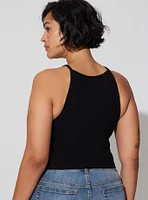 Everyday Rib High Neck Crop Tank