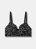 Wire-Free Push-Up Print Straight Back Bra