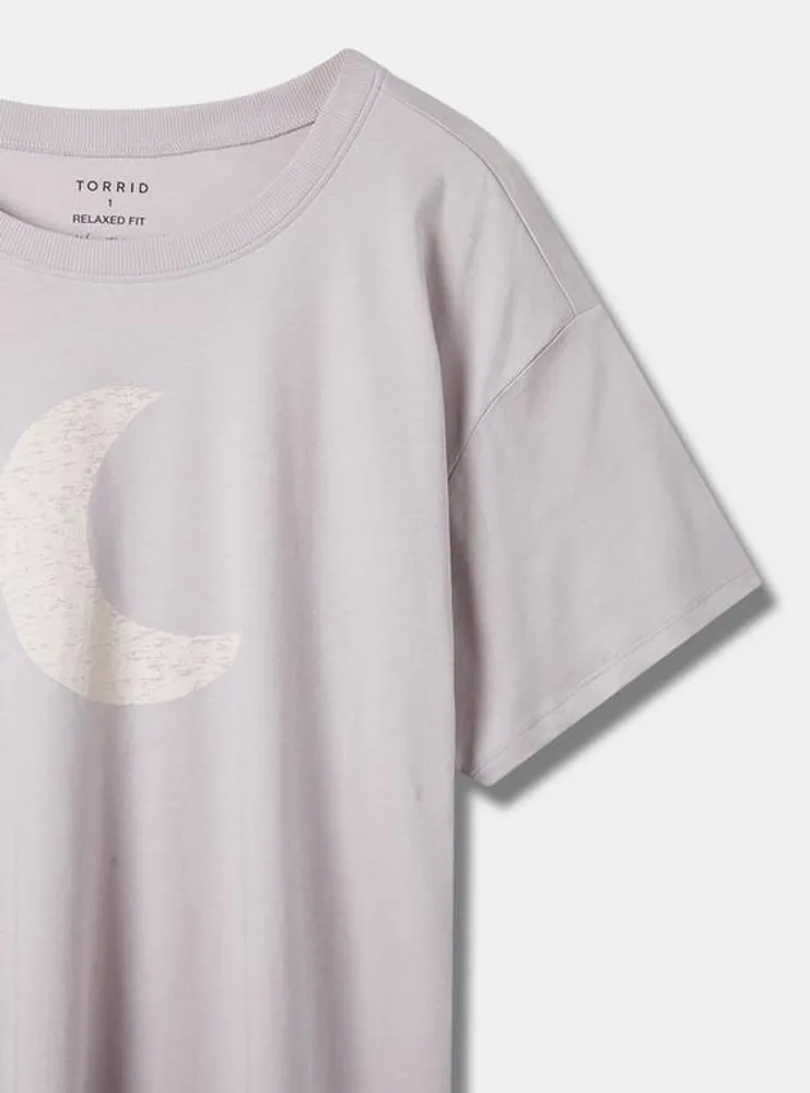 Moon Relaxed Fit Cotton Crew Neck Tee
