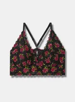 Lightly Lined Lace Print XO Front Bralette