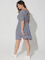 Mini Jersey Twist Back Skater Dress