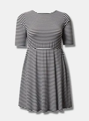 Mini Jersey Twist Back Skater Dress