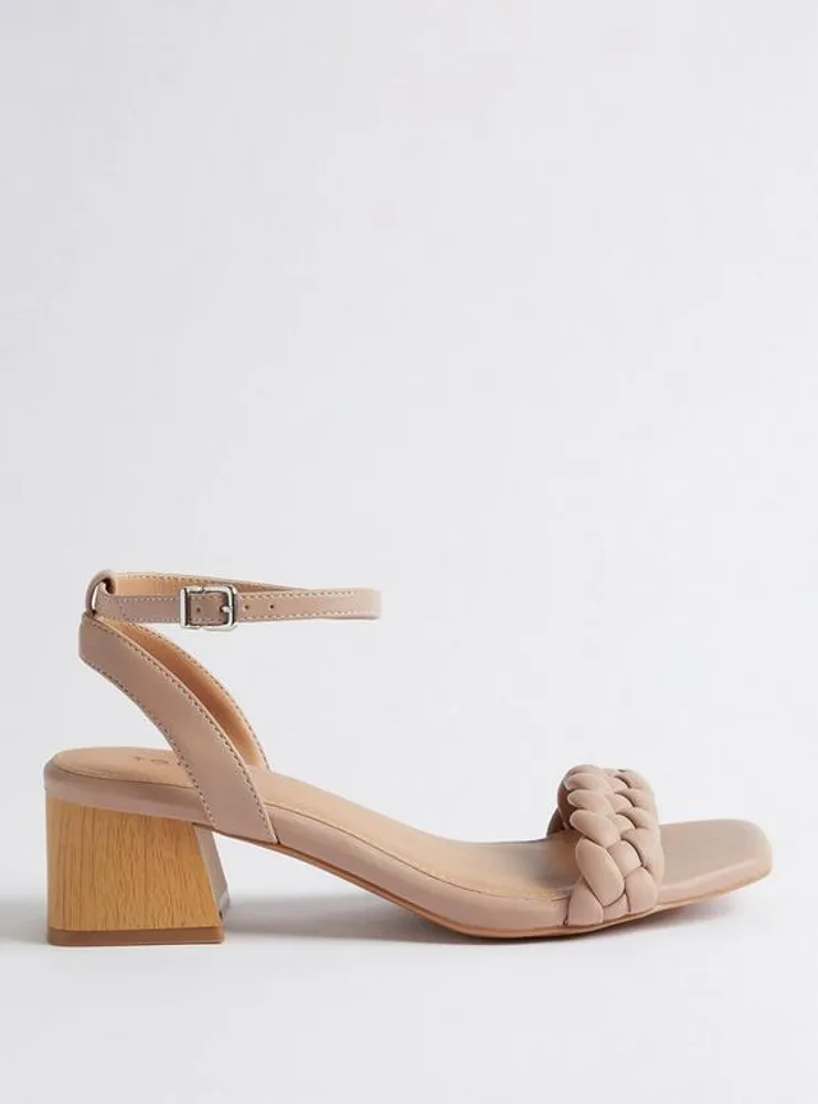Braided Flare Heel Sandal (WW