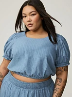 Midi Seersucker Smocked Skirt Set
