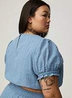 Midi Seersucker Smocked Skirt Set