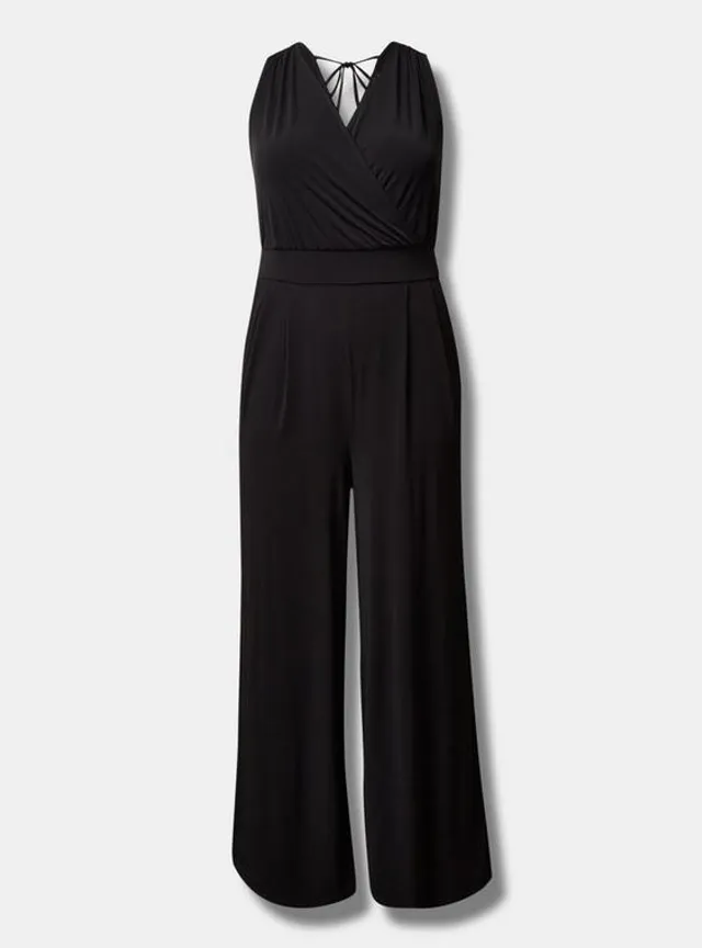 Plus Size - Studio Knit Surplice Tie Back Jumpsuit - Torrid