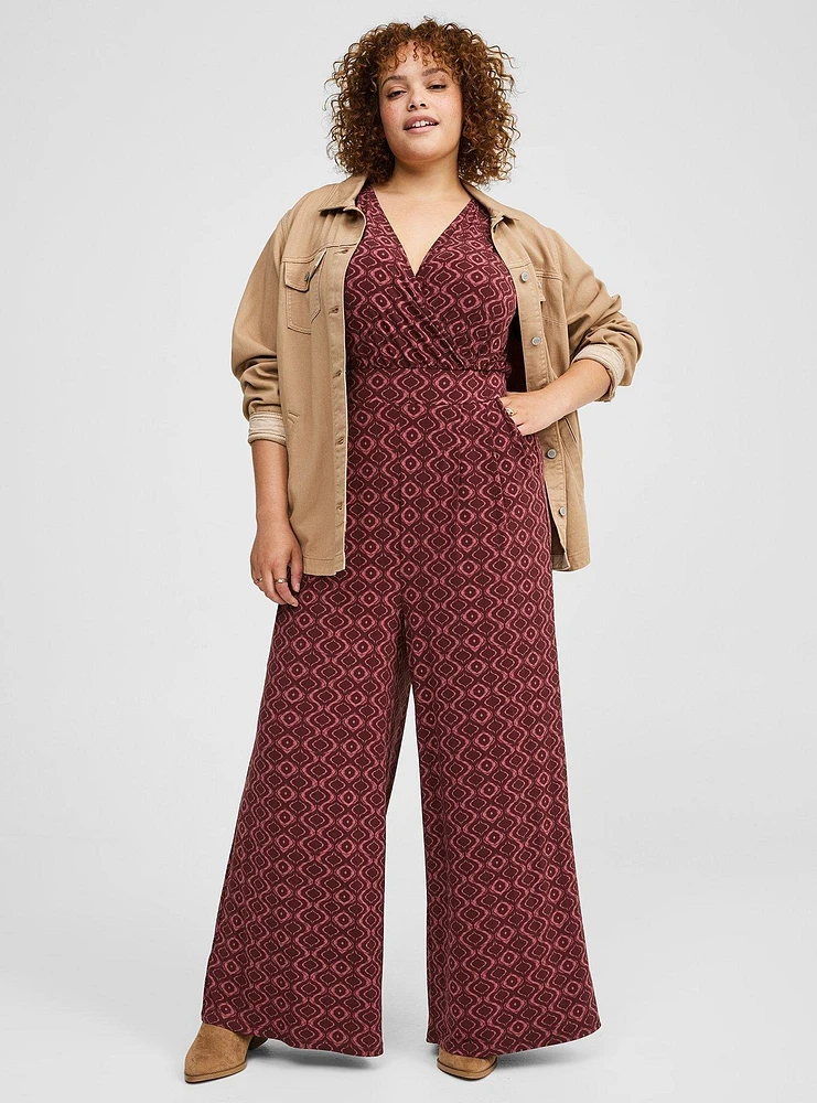 Studio Knit Surplice Tie Back Jumpsuit