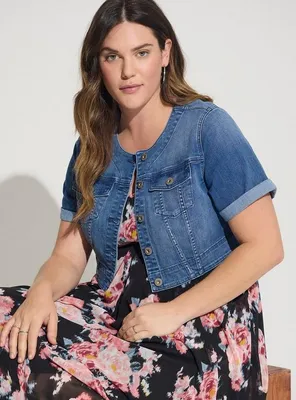 Denim Crop Bolero