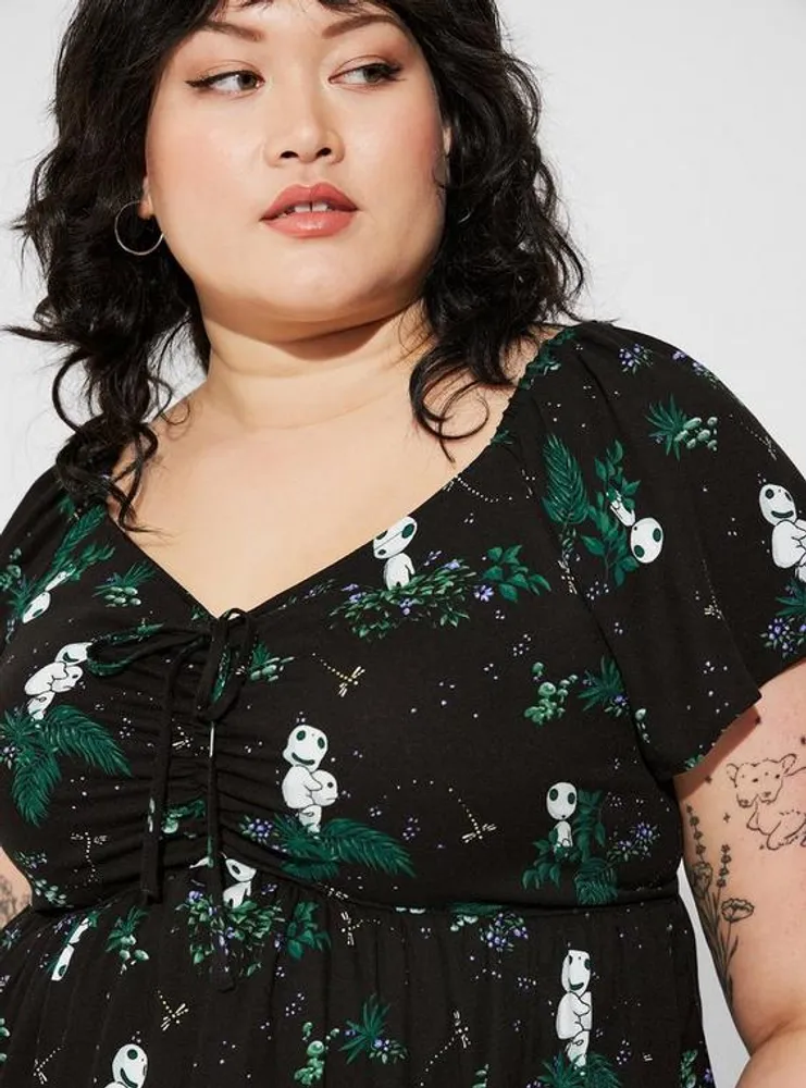 TORRID Babydoll Clip Floral Long Sleeve Top