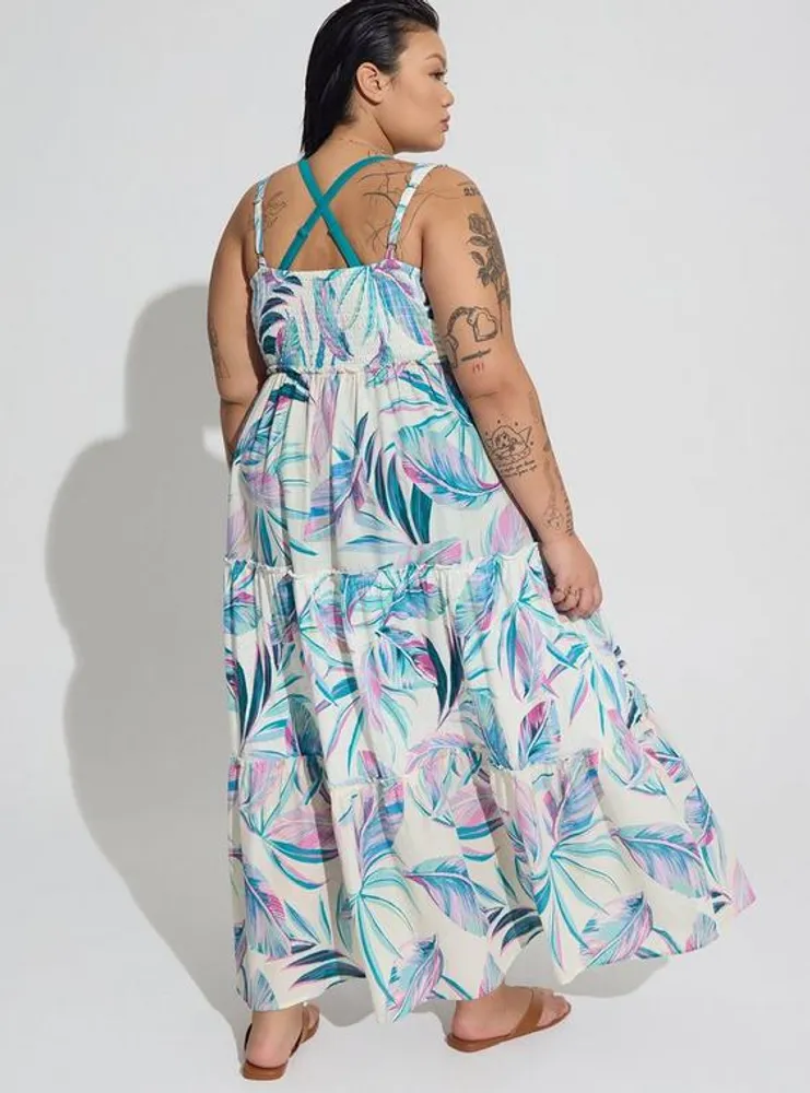 Midi Cotton Ruffle Beach Dress