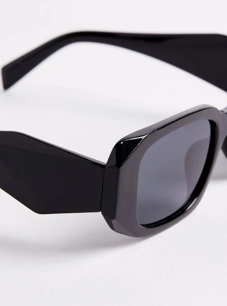 Angular Rectangular Smoke Lens Sunglasses