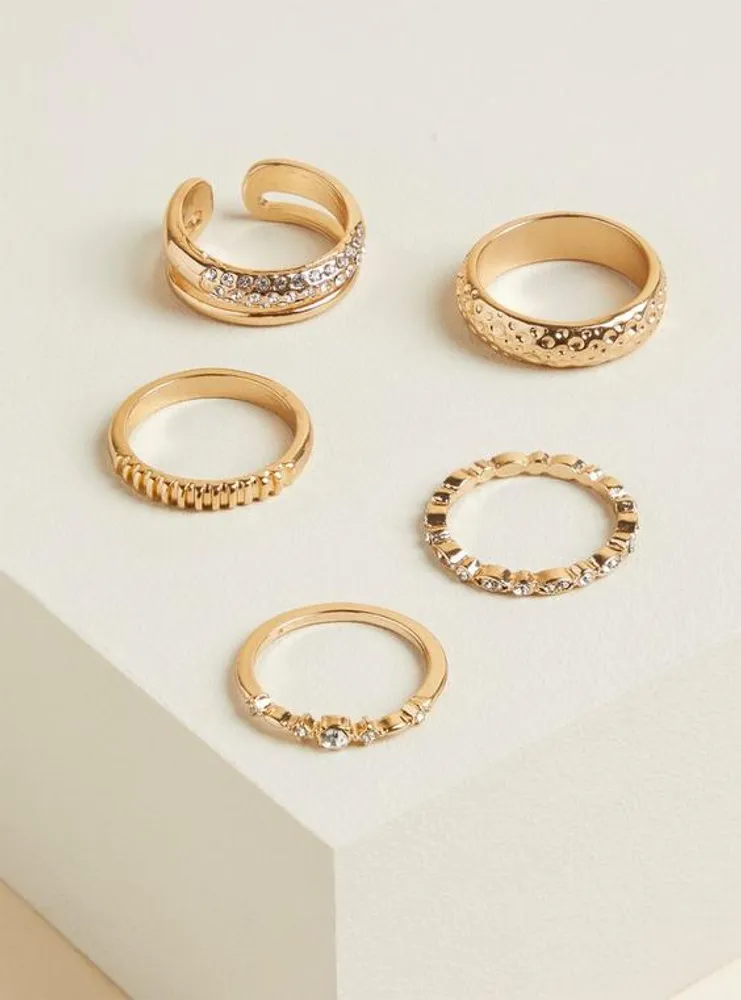 Multi Textured Ring Set