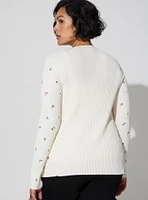 Embroidered V-Neck Cardigan