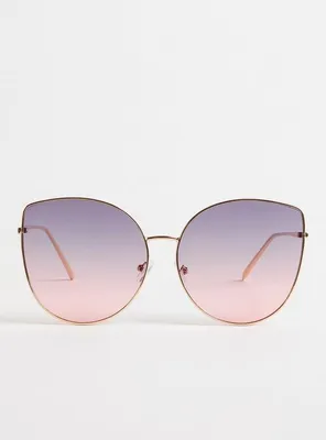 Plus Size - Metal Cateye Ombre Sunglasses - Torrid