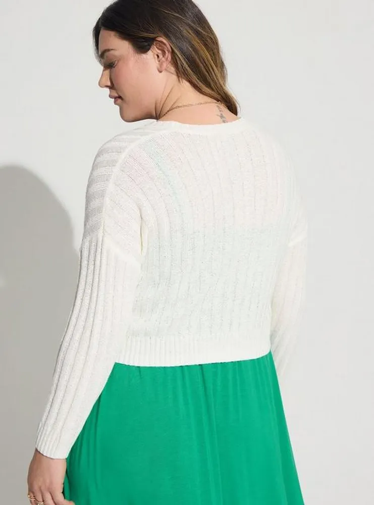 Cropped Shrug Open Front Sweater