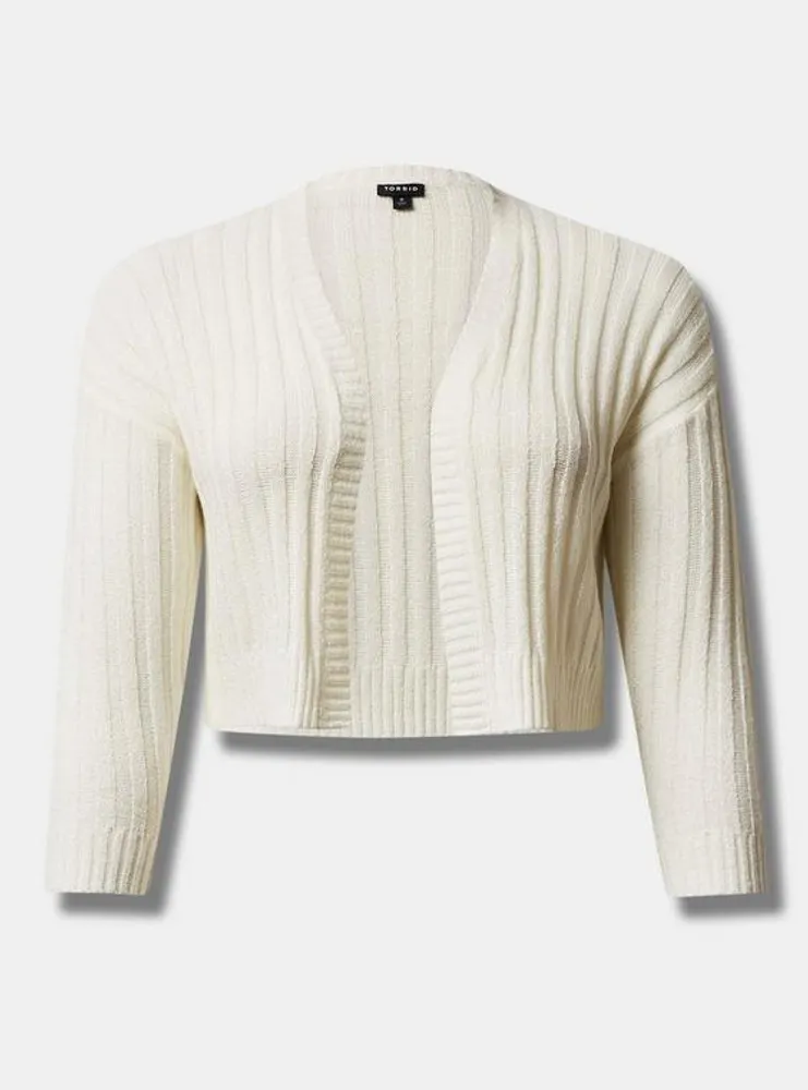 Cropped Shrug Open Front Sweater