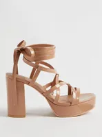 Strappy Lace Up Platform Heeled Sandal (WW