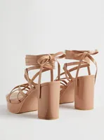 Strappy Lace Up Platform Heeled Sandal (WW