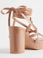 Strappy Lace Up Platform Heeled Sandal (WW