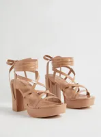 Strappy Lace Up Platform Heeled Sandal (WW