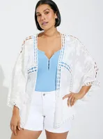 Crochet Lace Inset Kimono