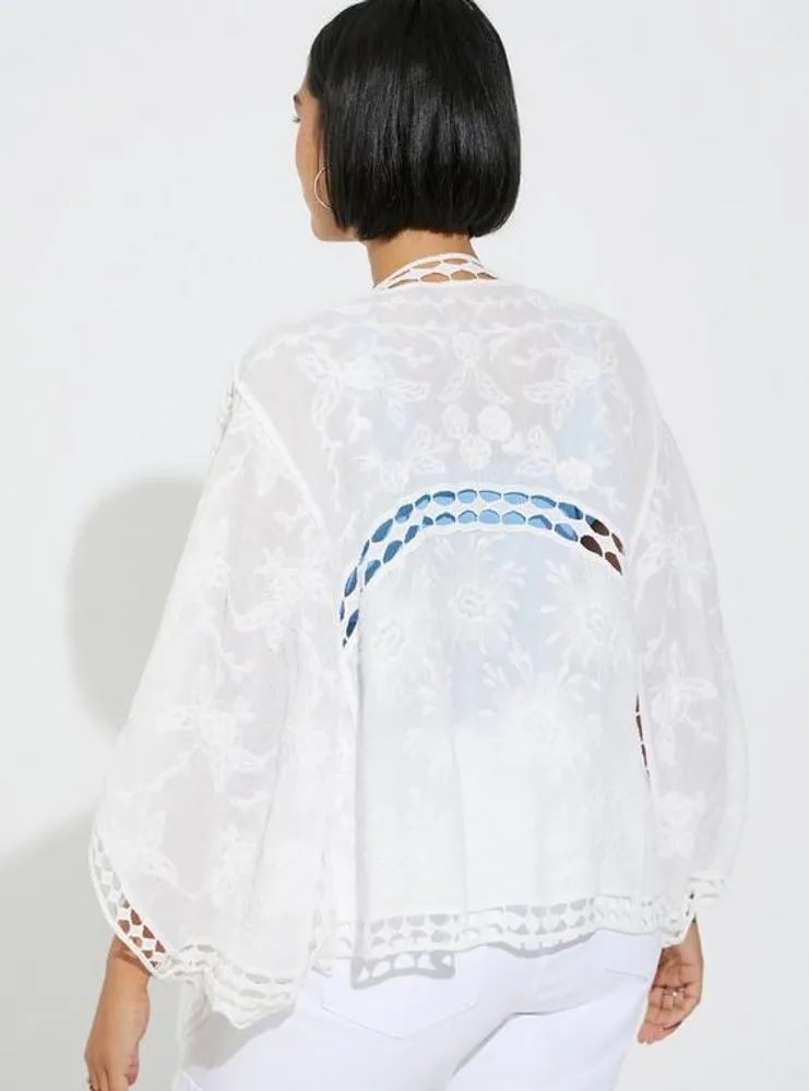 Crochet Lace Inset Kimono
