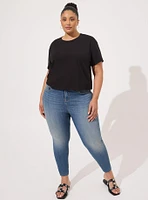 Relaxed Crop Signature Jersey Tee