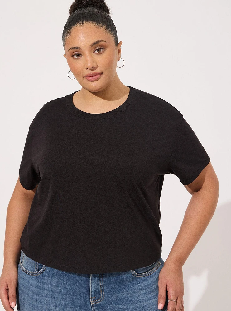 Relaxed Crop Signature Jersey Tee