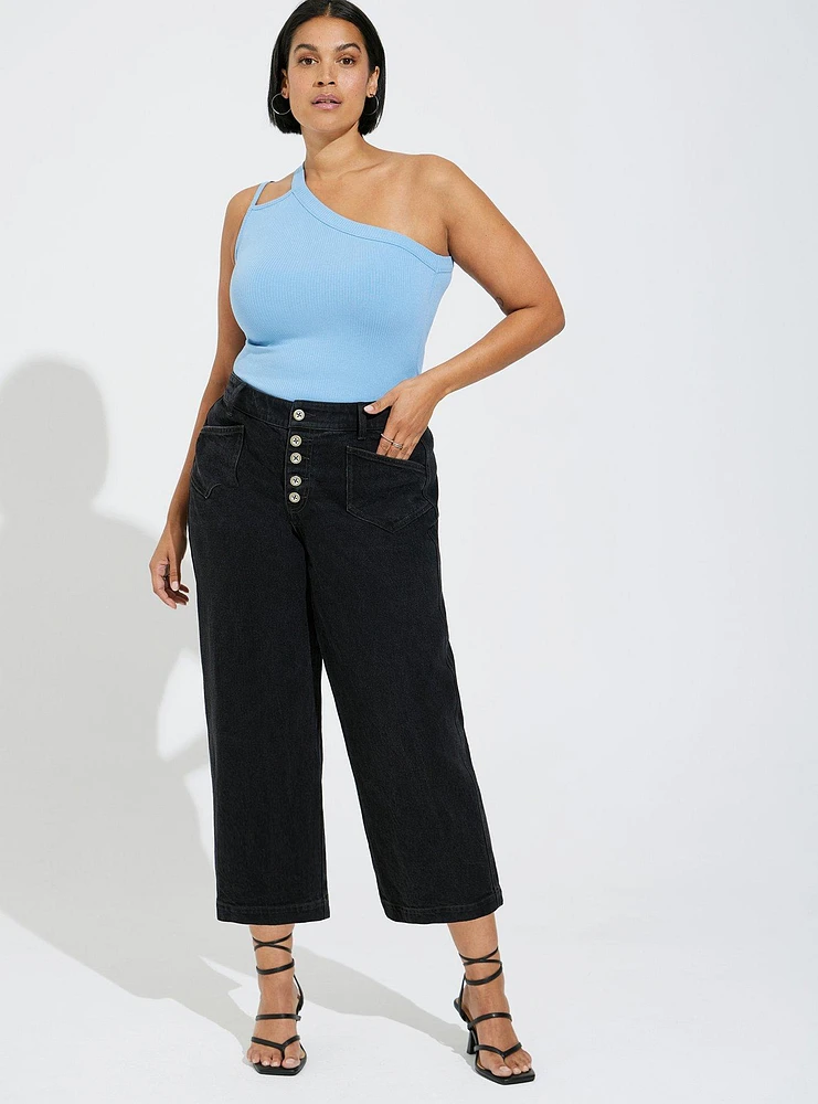 Everyday Rib One Shoulder Cut Out Cami