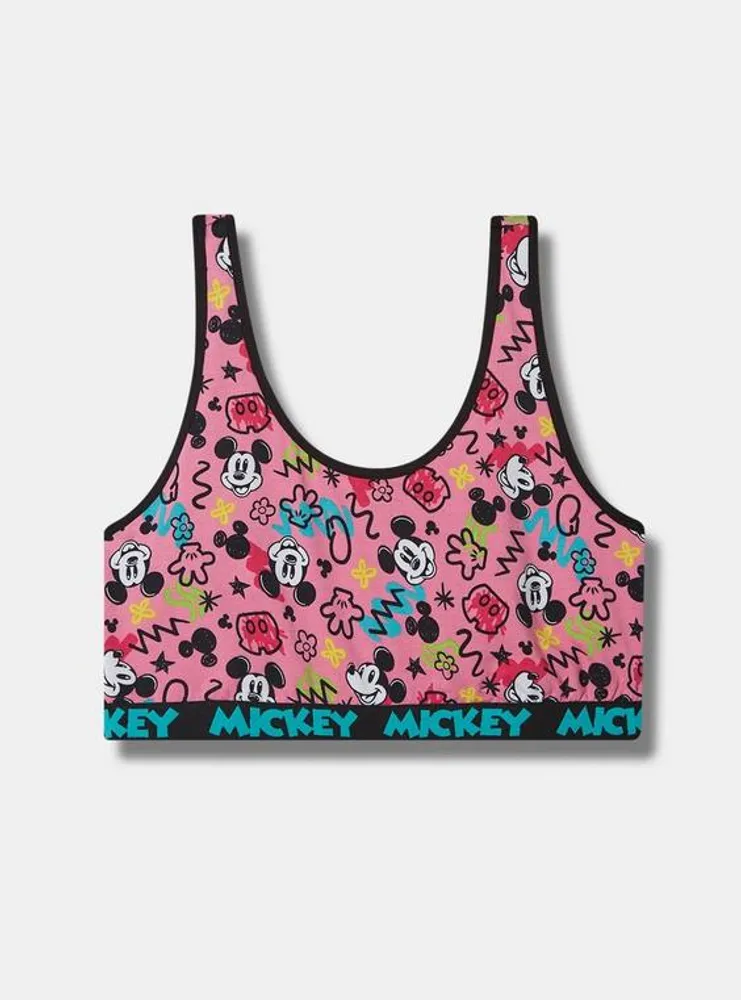 Mickey Mouse Unlined Cotton Scoop Bralette