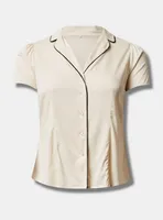 Retro Chic Stretch Challis Button Front Shirt