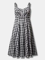 Midi Poplin Sweetheart Shirred Dress