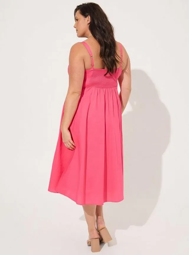 Plus Size - Midi Poplin Fit & Flare Dress - Torrid