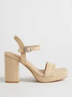 Raffia Platform Heel Sandal (WW)