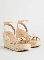 Strappy Raffia Platform Wedge (WW