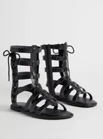 Caged Lace Gladiator Sandal (WW)