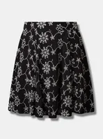 Mini Eyelet High Waist Aline Skirt