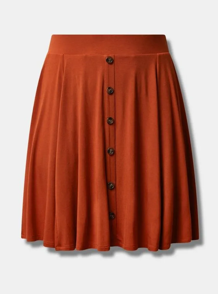 Mini Super Soft Button Up Skater Skirt