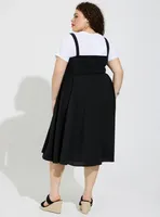 Retro Chic Midi Woven Shadow Tank Skater Dress