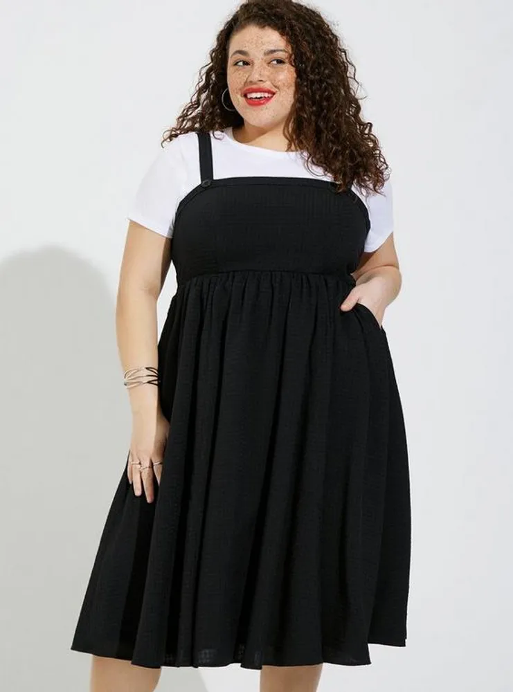 TORRID Retro Chic Midi Woven Shadow Tank Skater Dress