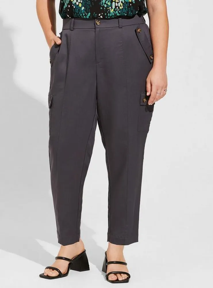 Relaxed Taper Studio Linen High Rise Cargo Pant