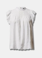 Eyelet Ruffle Sleeve Top