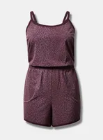 Stretch Woven Active Romper With Pockets