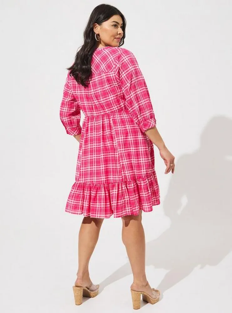 Mini Voile Mandarin Collar Dress