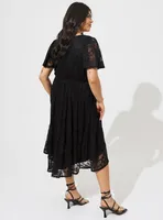 Mini Lace Wrap Dress