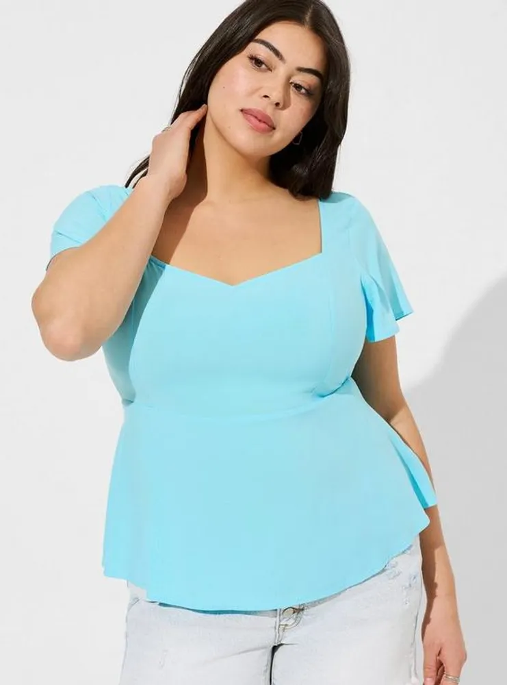 Plus Size - Peplum Smocked Short Sleeve Top - Torrid