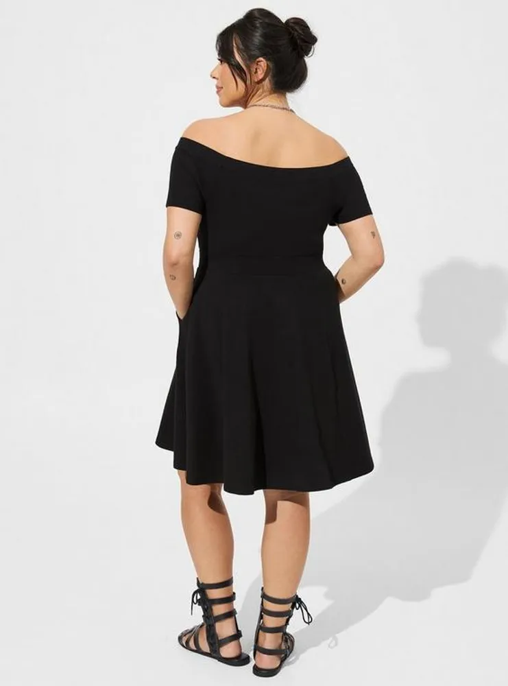 Mini Foxy Off Shoulder Skater Dress