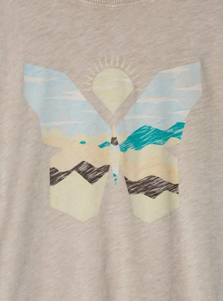 Butterfly Relaxed Fit Cotton Crew Tee