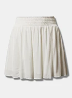 Mini Washable Gauze Smocked Waist Beach Skirt